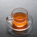 150ML glass coffee set, clear glass coffee cup with saucer